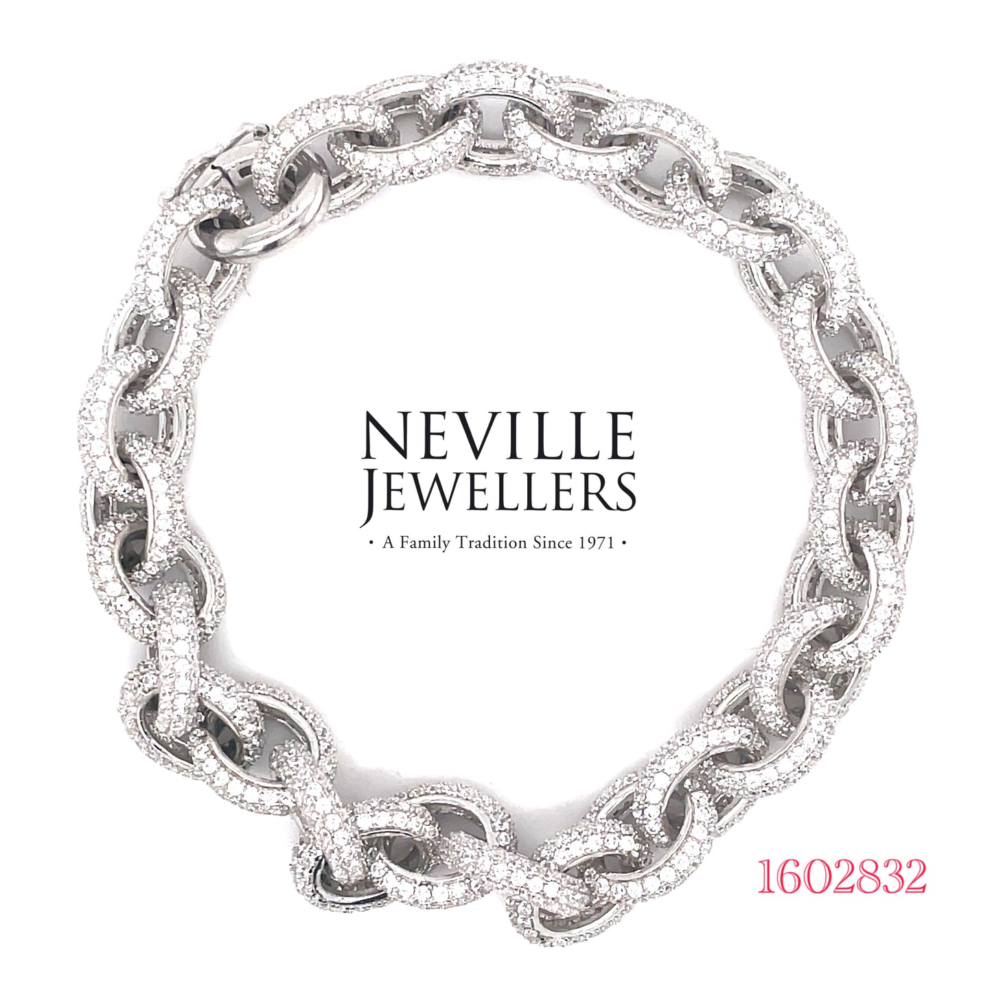 Sterling Silver Cubic Zirconia Round Open Link