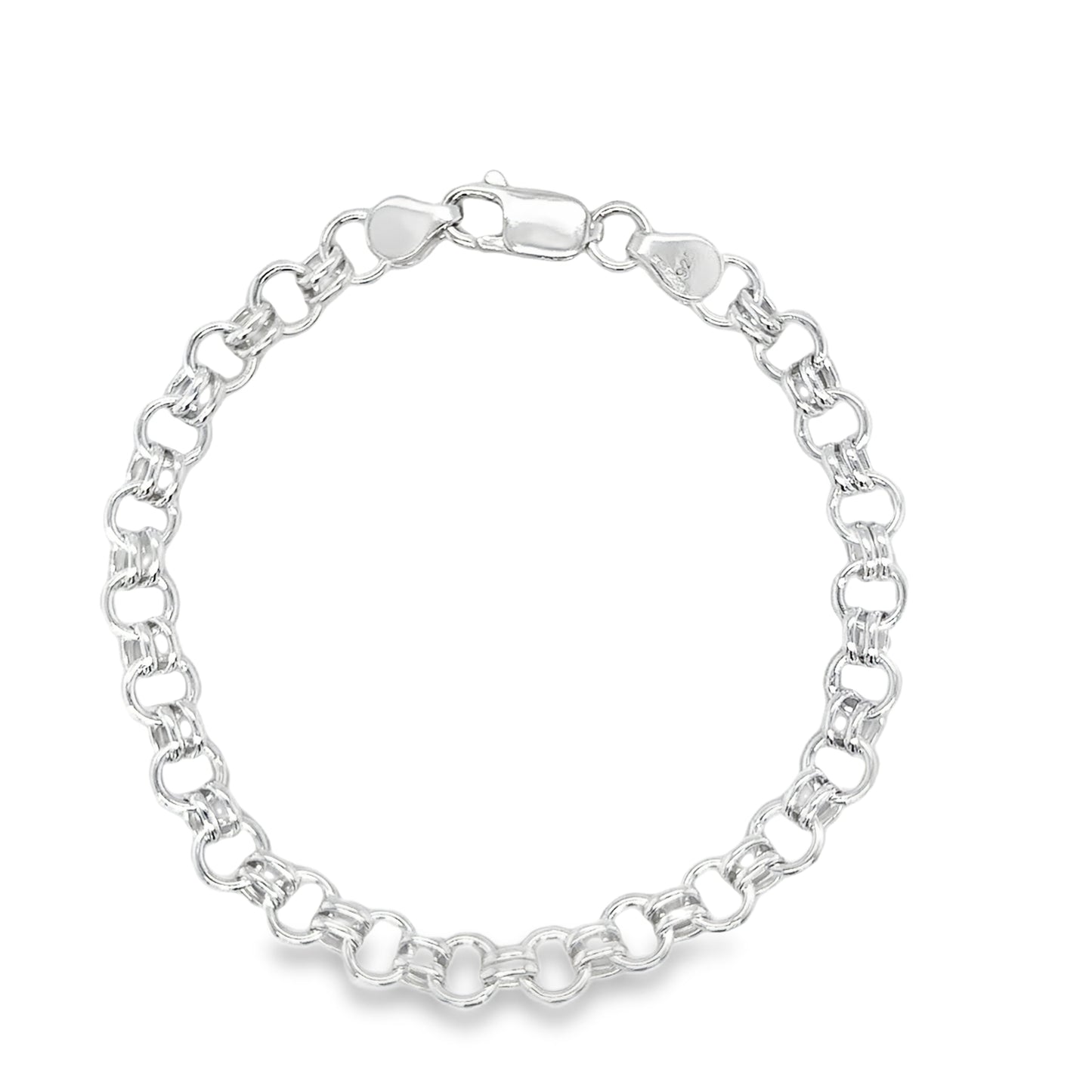 Sterling Silver 7.5' Two-One Cable Link Bracelet
