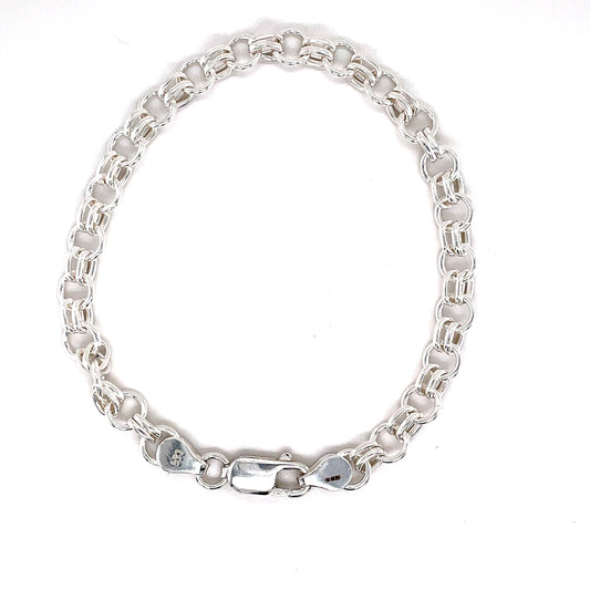 Sterling Silver 7.5' Two-One Cable Link Bracelet