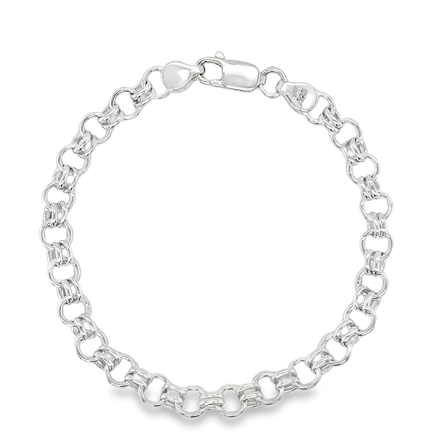 Sterling Silver 7.5' Two-One Cable Link Bracelet