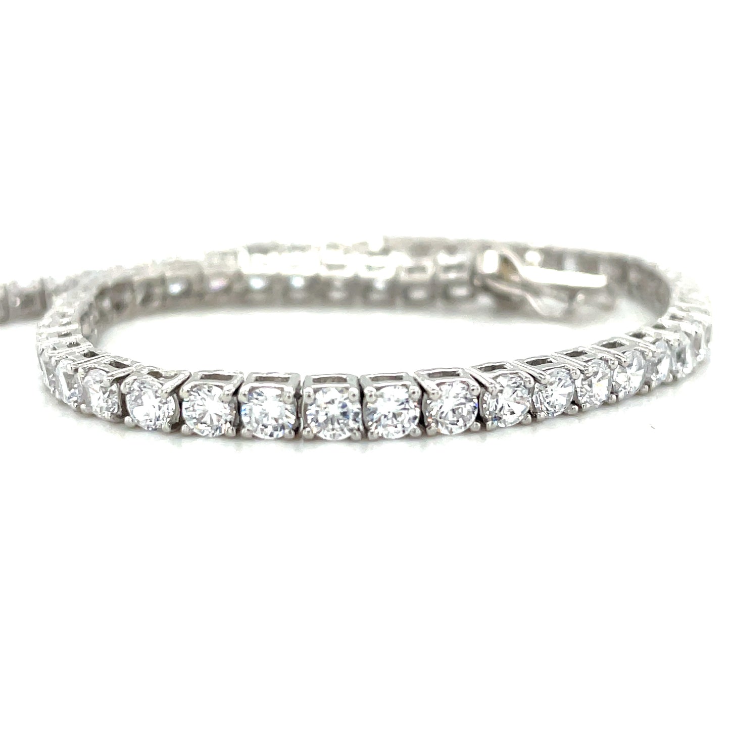 Sterling Silver Tennis Bracelet With Cubic Zirconia