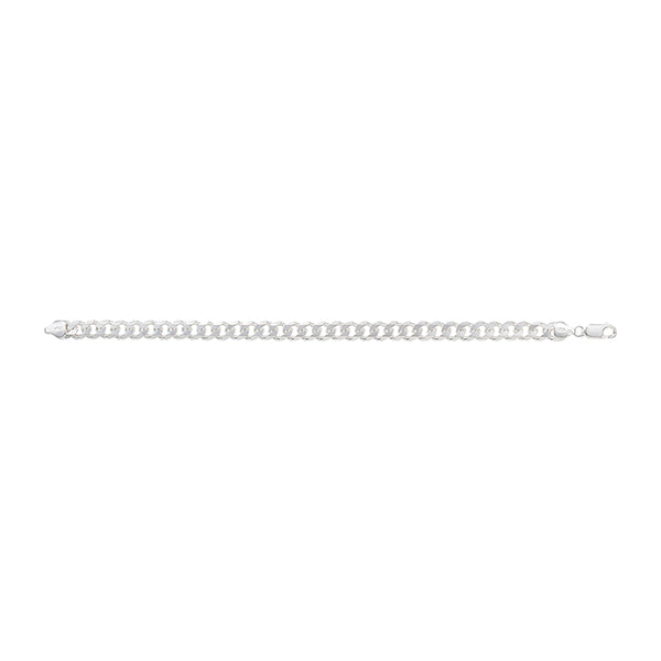 Sterling Silver Gents Curb Bracelect