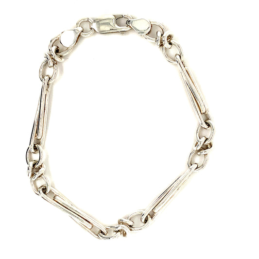 Sterling Silver Trombone Link Bracelet