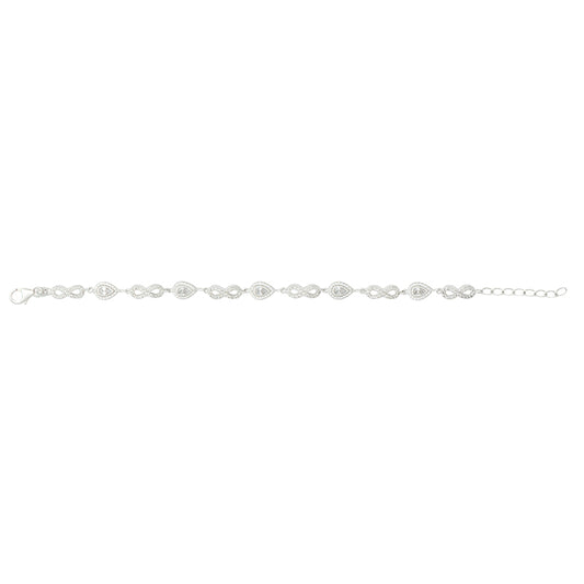 Sterling Silver Infinity/ Pear Cubic Zirconia Bracelet