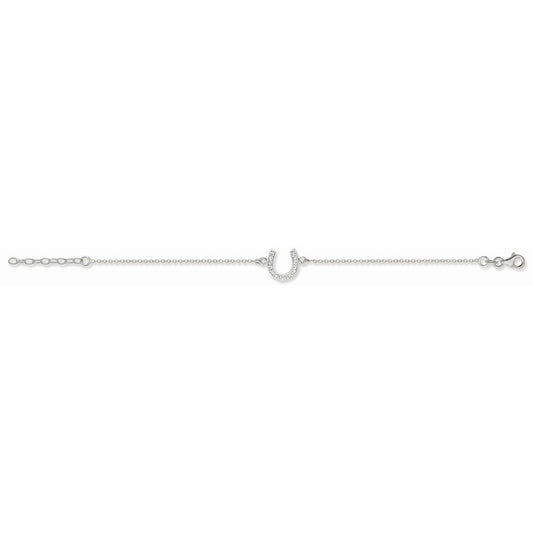 Sterling Silver Cubic Zirconia Horseshoe Bracelet
