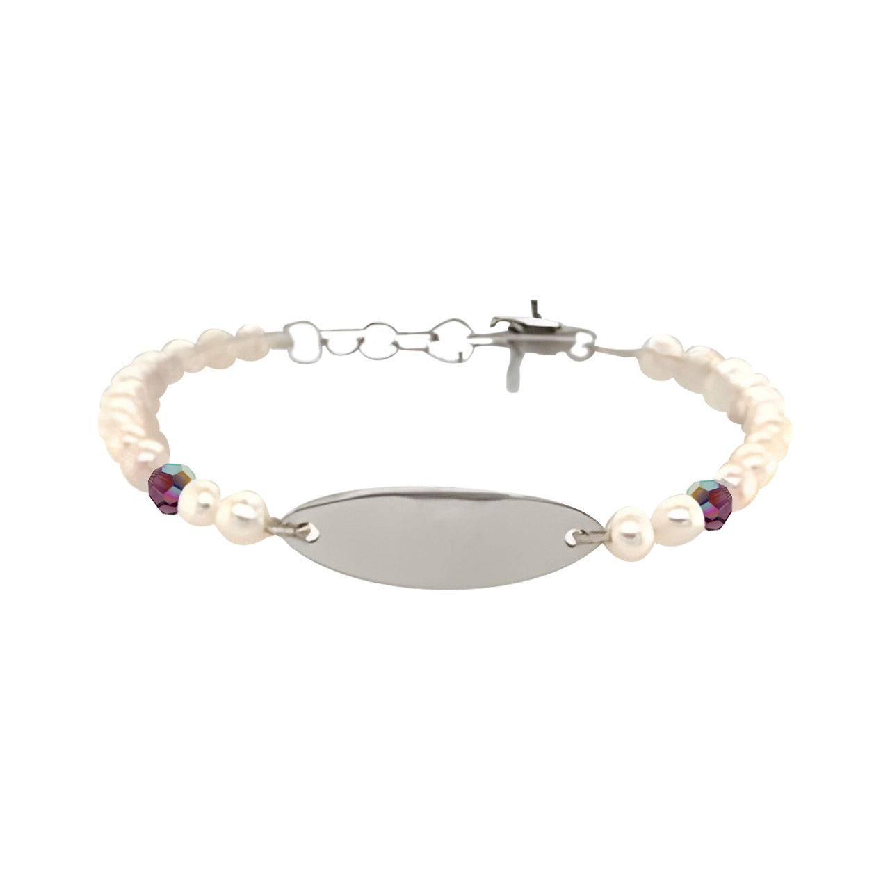 Sterling Silver Pearl Birthstone Bracelet February