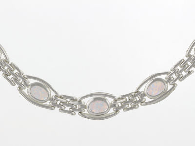 Sterling Silver Mother Of Pearl Gate Style Bracelet