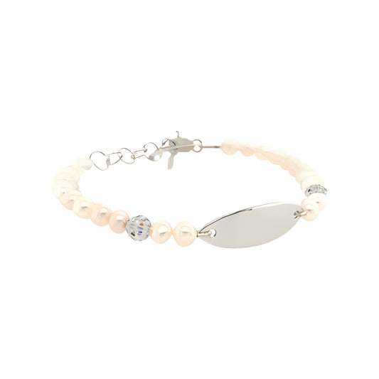 Sterling Silver Pearl Birthstone Bracelet April