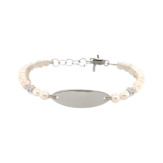 Sterling Silver Pearl Birthstone Bracelet April