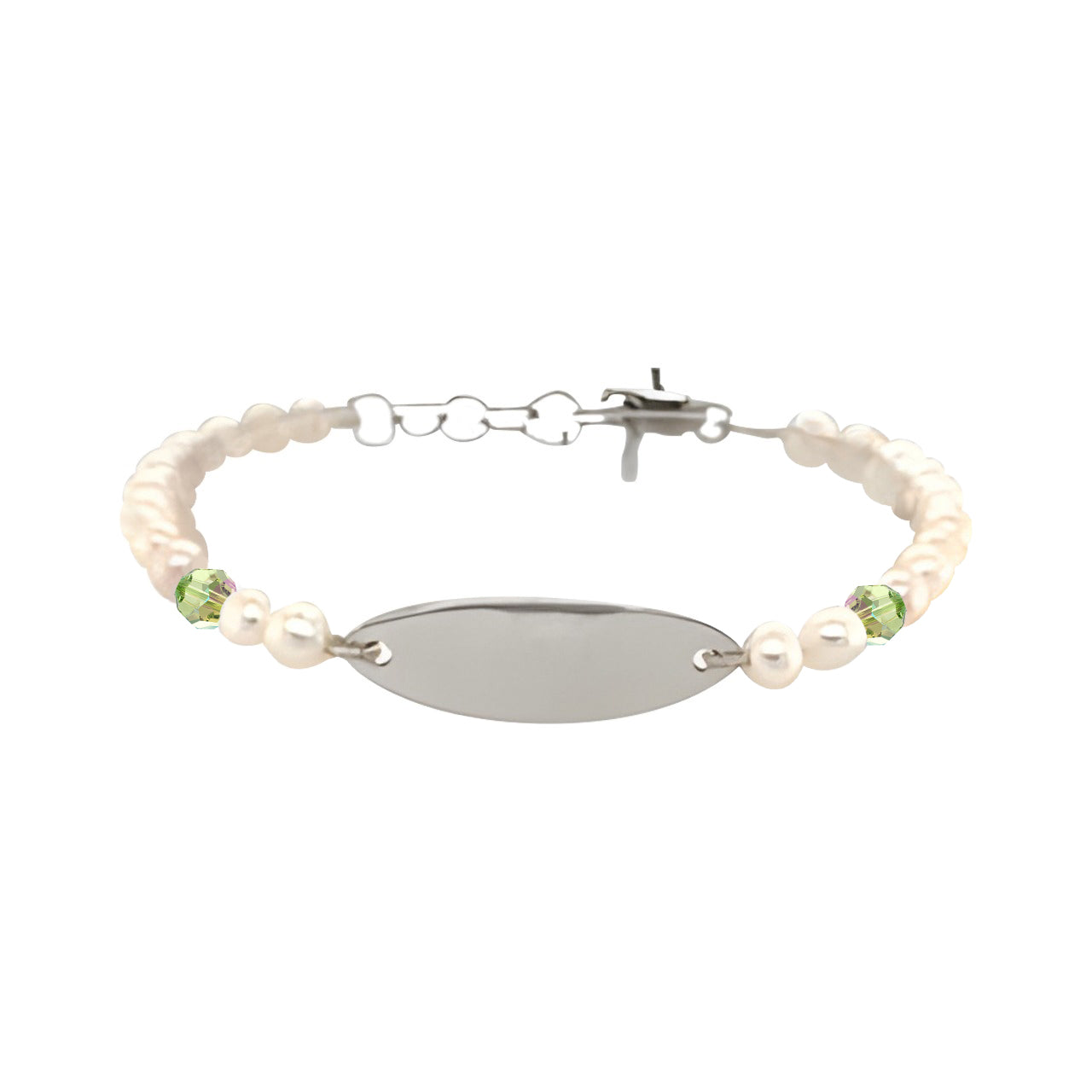 Sterling Silver Pearl Birthstone Bracelet August