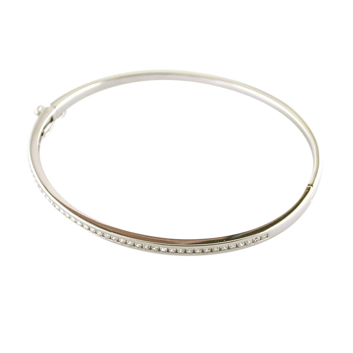 Sterling Silver Cubic Zirconia Channel Set Bangle