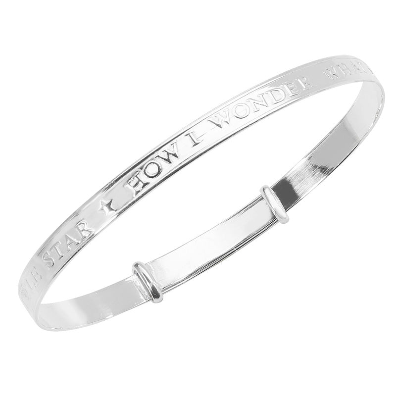 Sterling Silver Twinkle Twinkle Baby Bangle