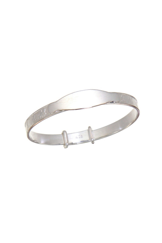 Sterling Silver Teddy I.D Baby Bangle
