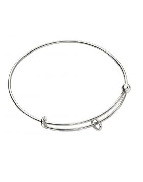 Sterling Silver Adjustable Carrier Charm Bangle