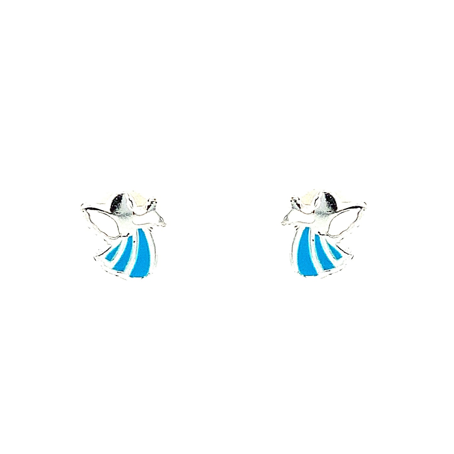 Sterling Silver Blue Angel Kids Earrings