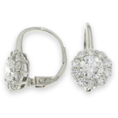 Sterling Silver Cubic Zirconia Creole Earrings