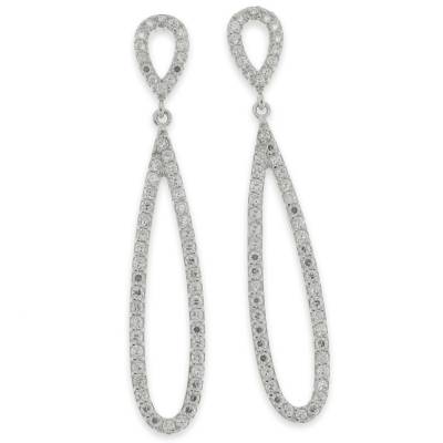 Sterling Silver Cubic Zirconia Drop Earrings