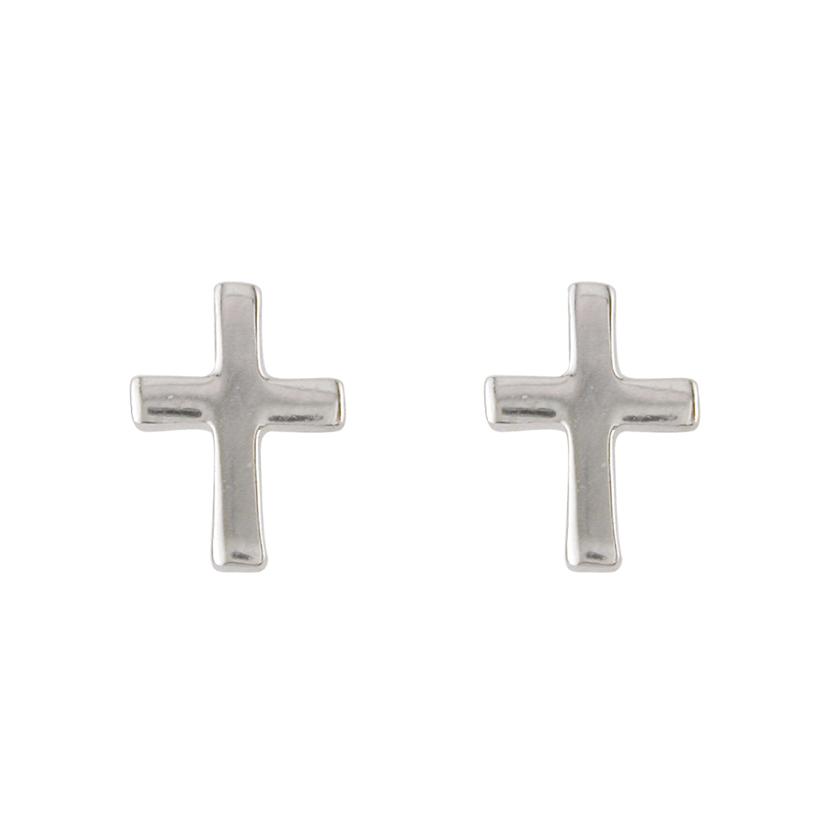 Sterling Silver Small Plain Cross Earring