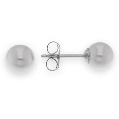 Sterling Silver 6mm Pearl Stud Earrings