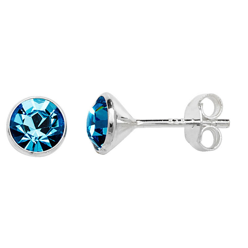 Silver Earring Blue Stone