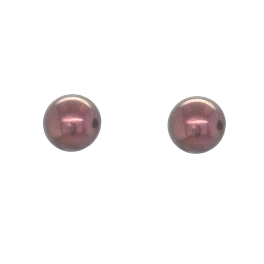 Sterling Silver 11mm Purple Pearl Stud