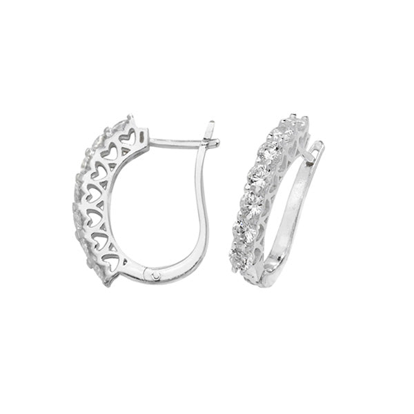 Sterling Silver Cubic Zirconia Hoop Earrings