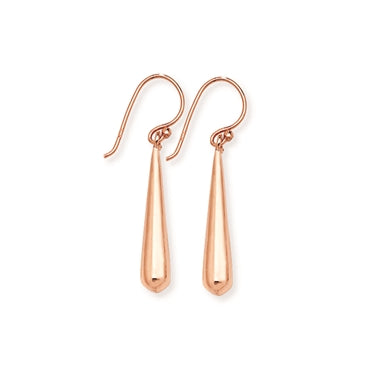 Sterling Silver Long Drop Rose Earrings