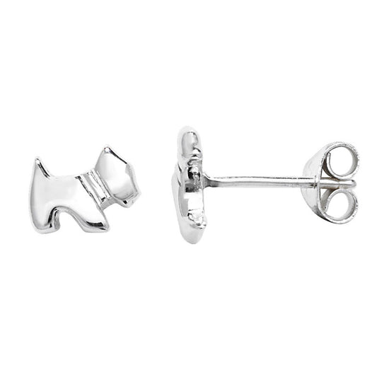 Silver Earring Scottie Dog