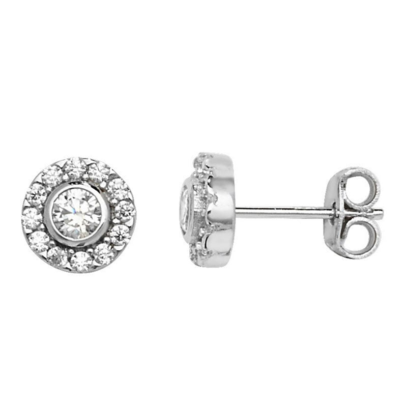 Silver Earring Multi Cubic Zirconia