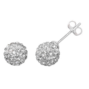 Sterling Silver Pave Set Cubic Zirconia Stud Earring