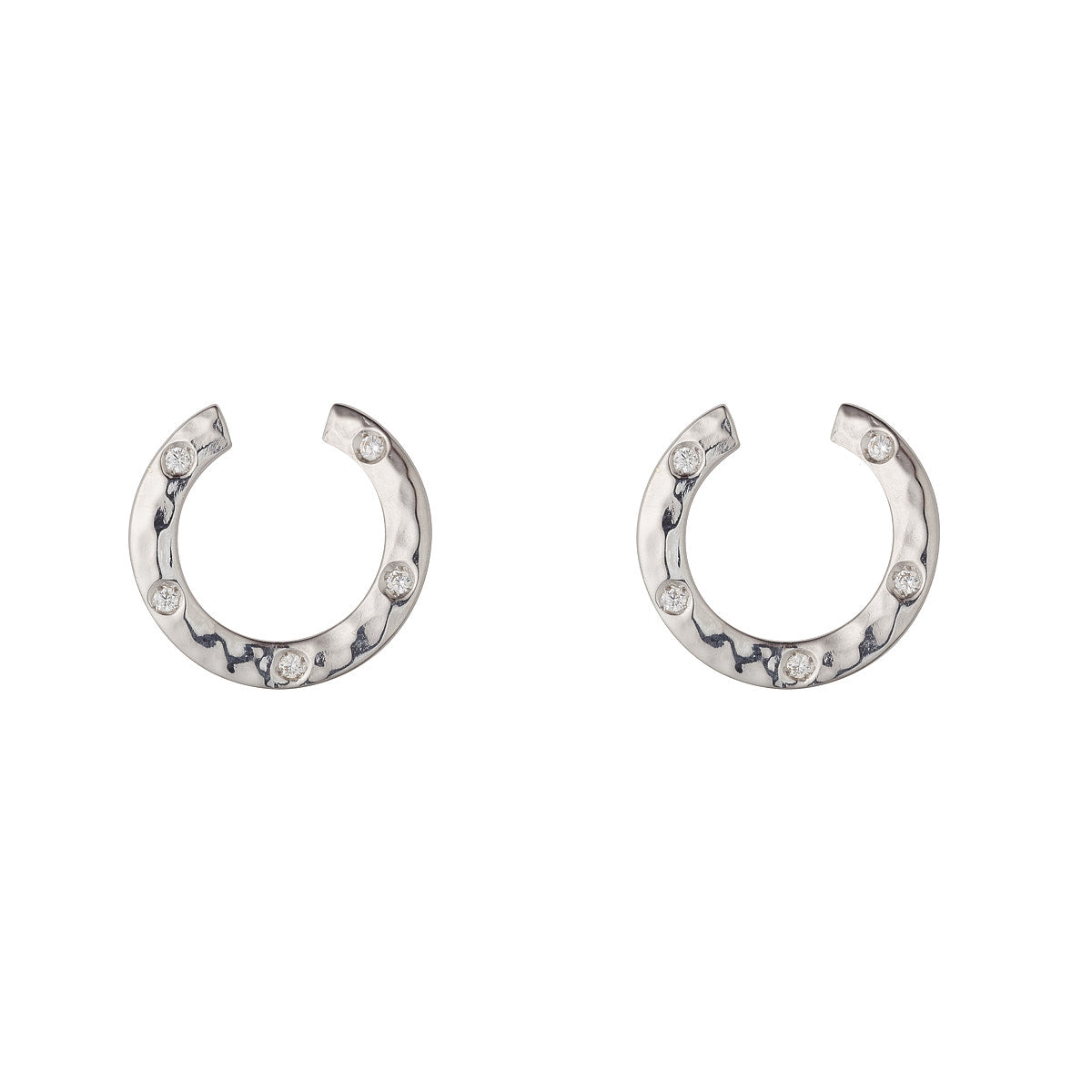 Sterling Silver Cubic Zirconia Twist Circle Earrings