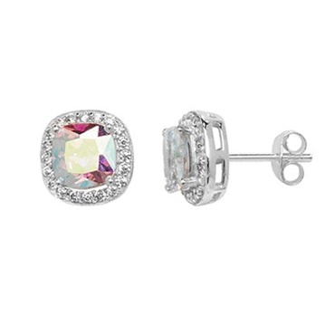 Sterling Silver Opalescent Crystal Earring.