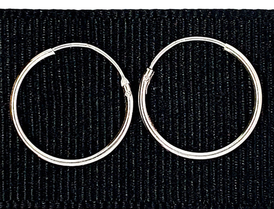 Sterling Silver 15mm Sleeper Earrings