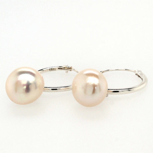 Sterling Silver 8mm Pearl On 13.5mm Sleepers