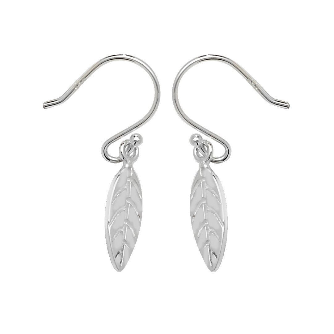 Sterling Silver Leaf Drop Earrings