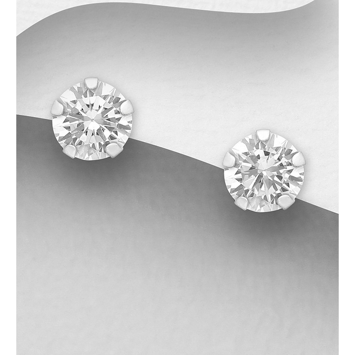 Sterling Silver Cubic Zirconia Stud Earrings