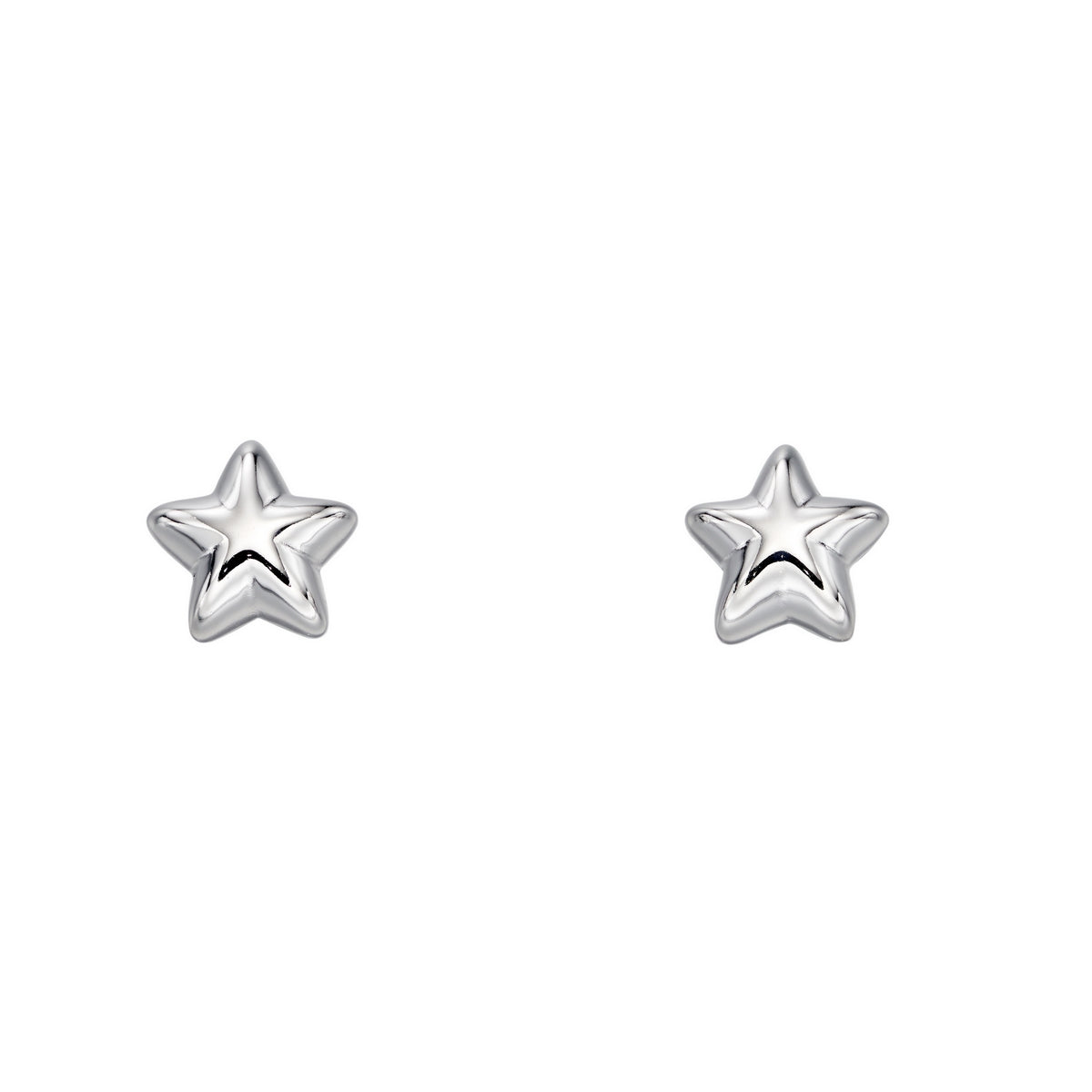 Sterling Silver Plain Star 'Elle' Earrings