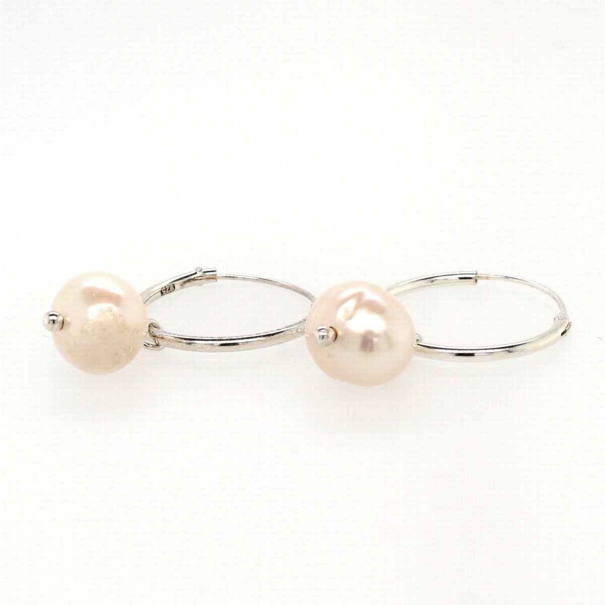 Sterling Silver Pearl 8mm-16mm Sleeper  Earring