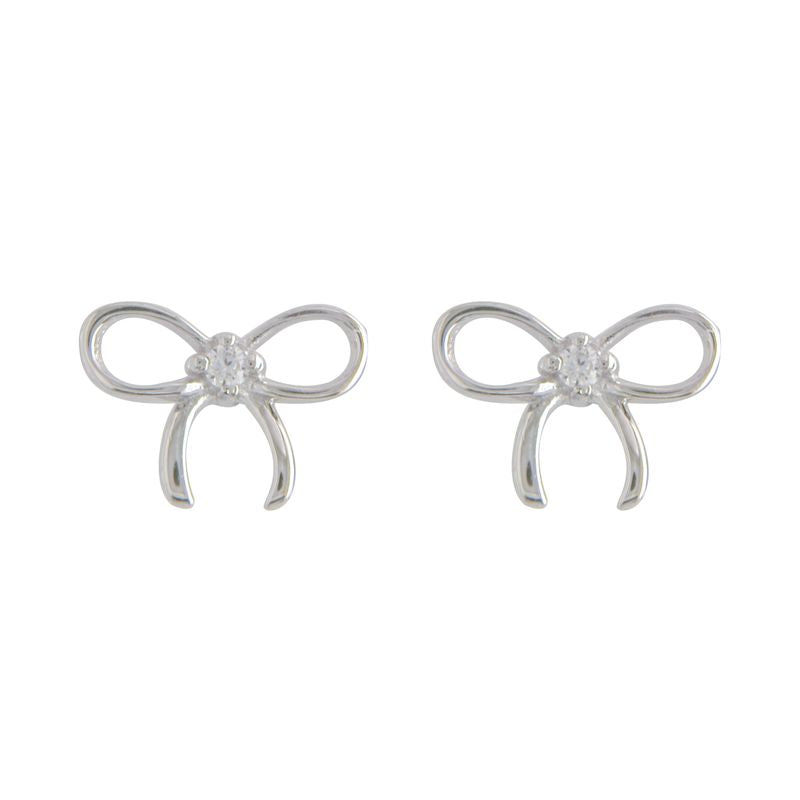Sterling Silver Open Bow Earrings