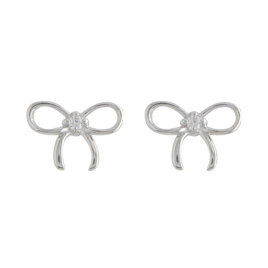 Sterling Silver Open Bow Earrings
