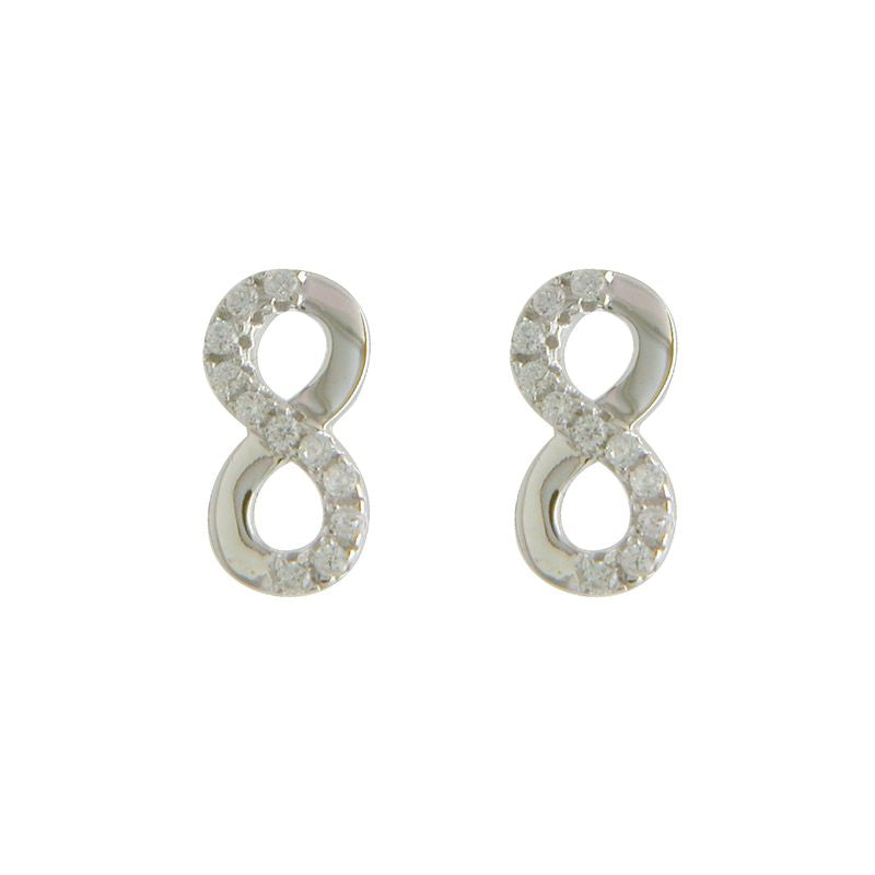 Sterling Silver Infinity Stud Earrings