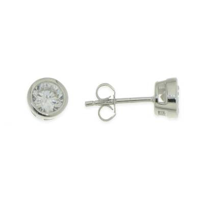 Sterling Silver 5mm Cubic Zirconia Round Solitaire Earrings