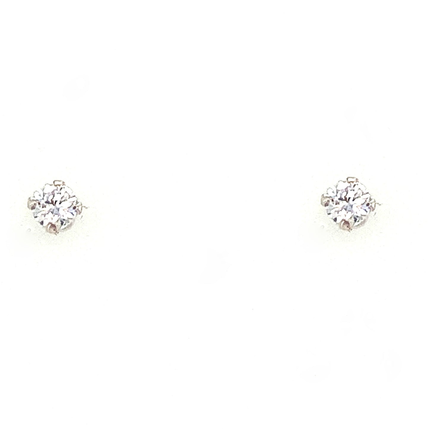 Sterling Silver Small Cubic Zirconia Four Claw Earring