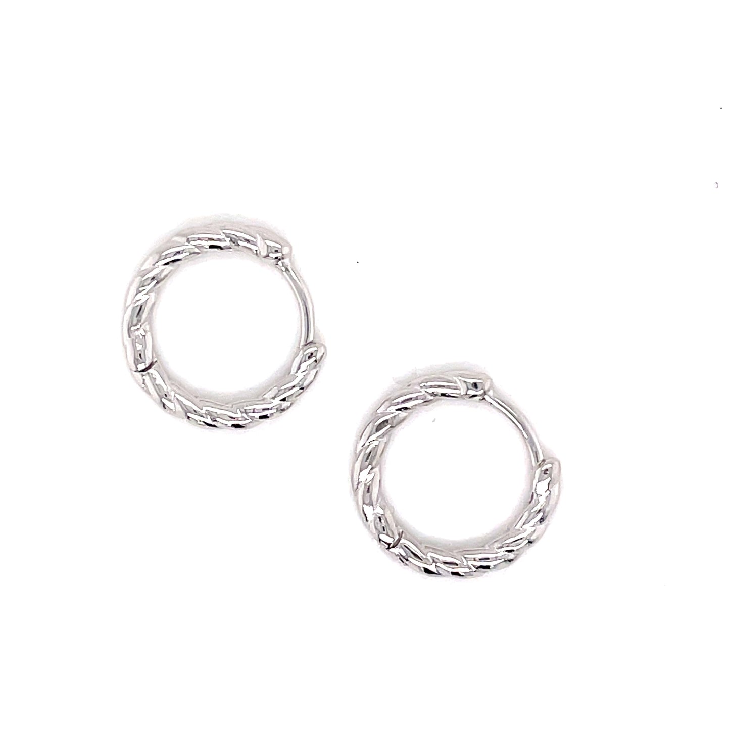 Sterling Silver Rope Hoop Earring