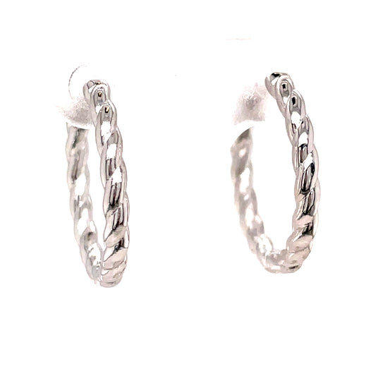 Sterling Silver Rope Hoop Earring