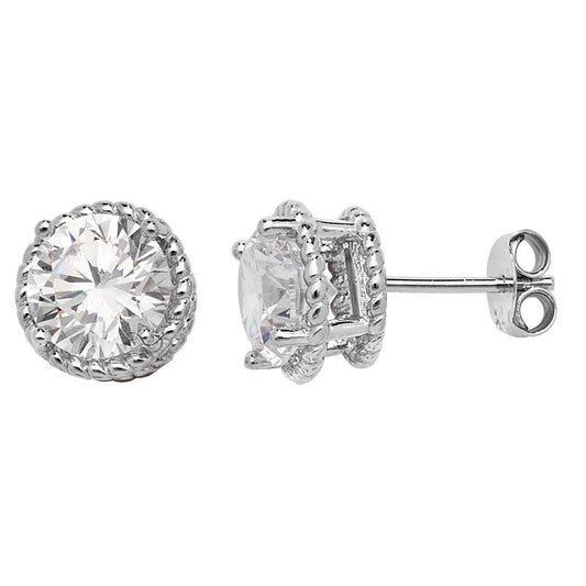 Sterling Silver Cubic Zirconia Stud Earring