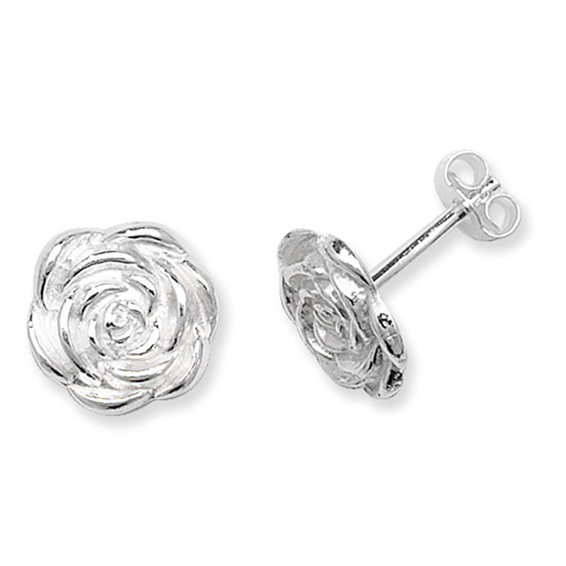 Sterling Silver Rose Stud Earring