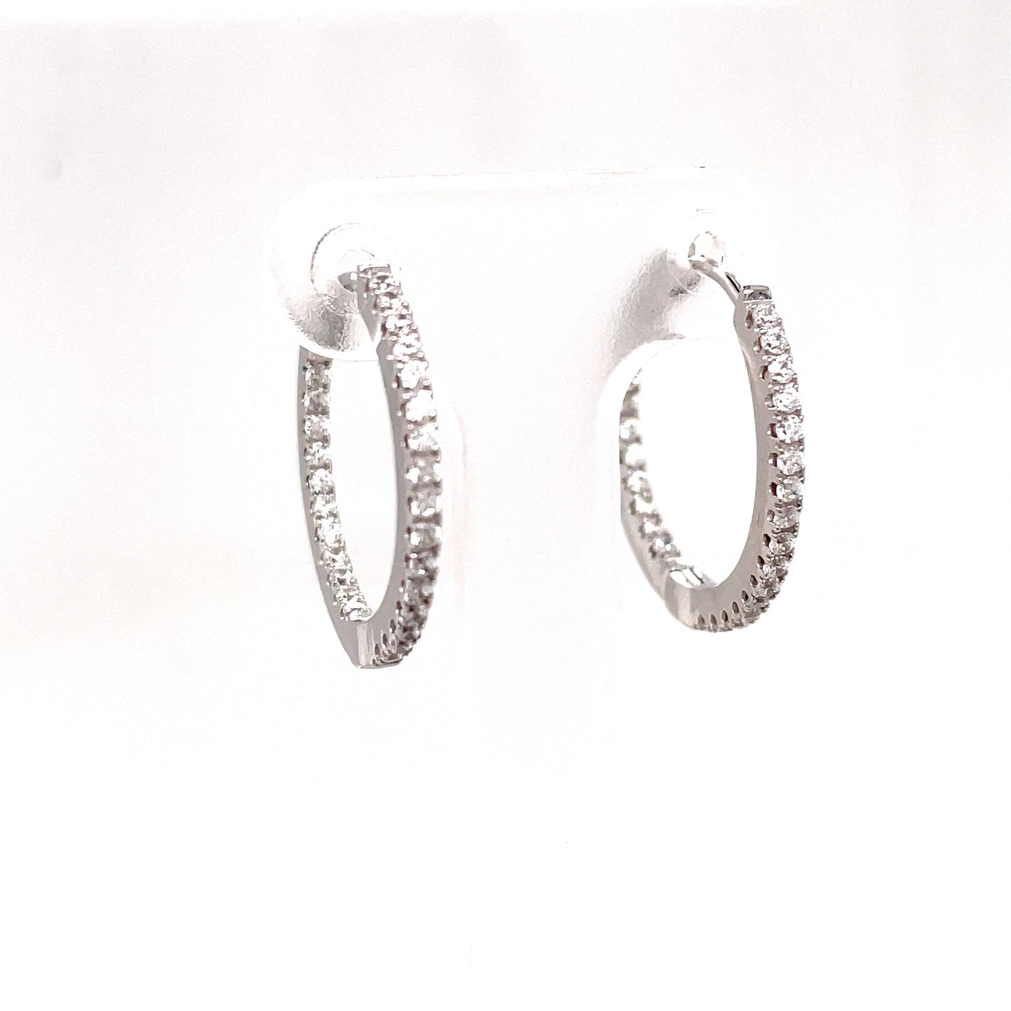 Sterling Silver Cubic Zirconia Hoop Earring