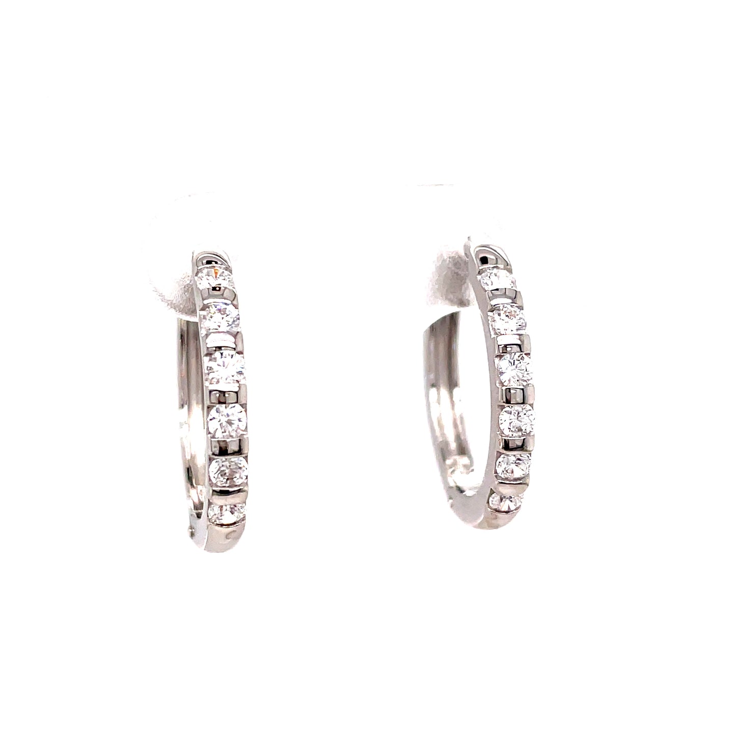 Sterling Silver Cubic Zirconia Hoop Earring
