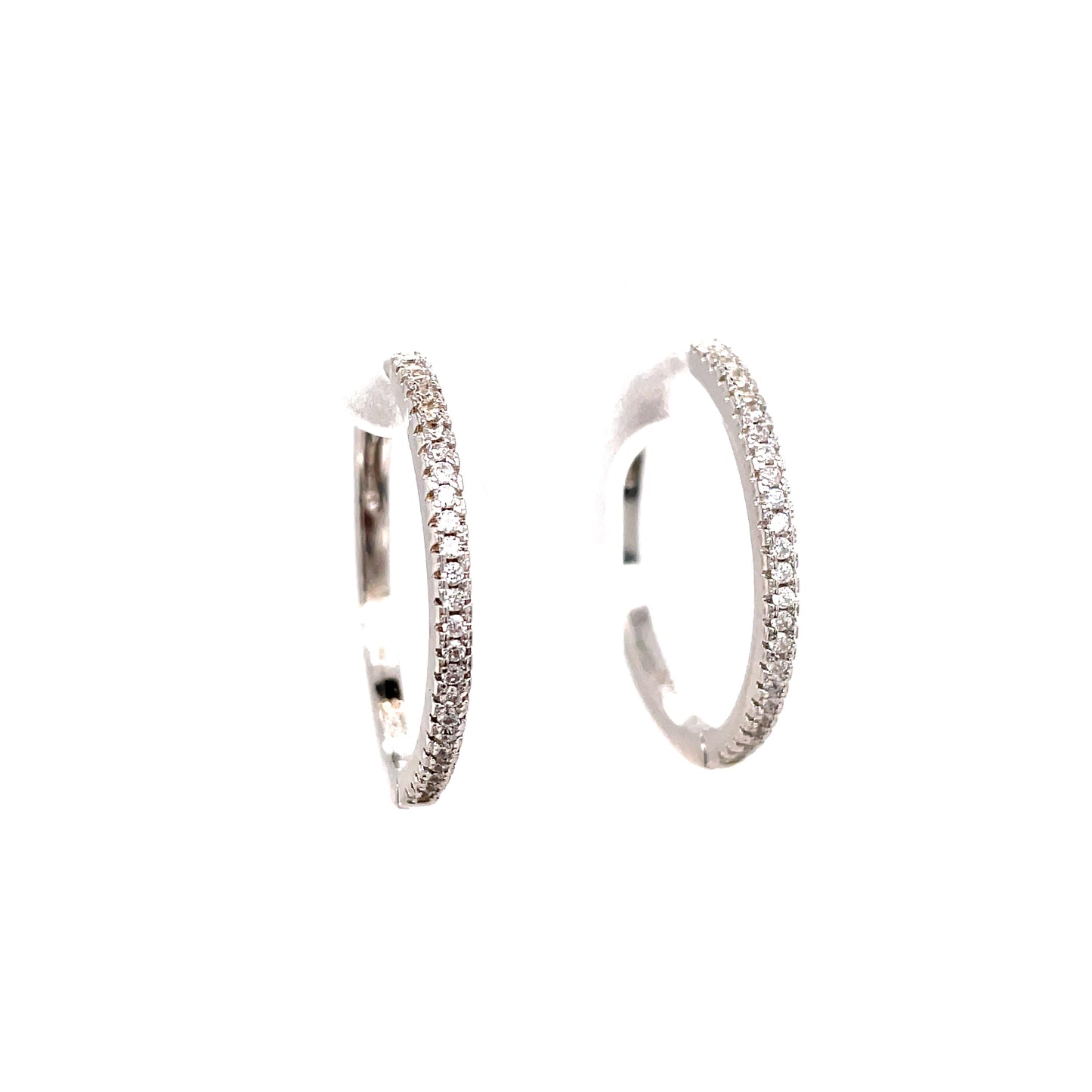 Sterling Silver Cubic Zirconia Hoop Earring